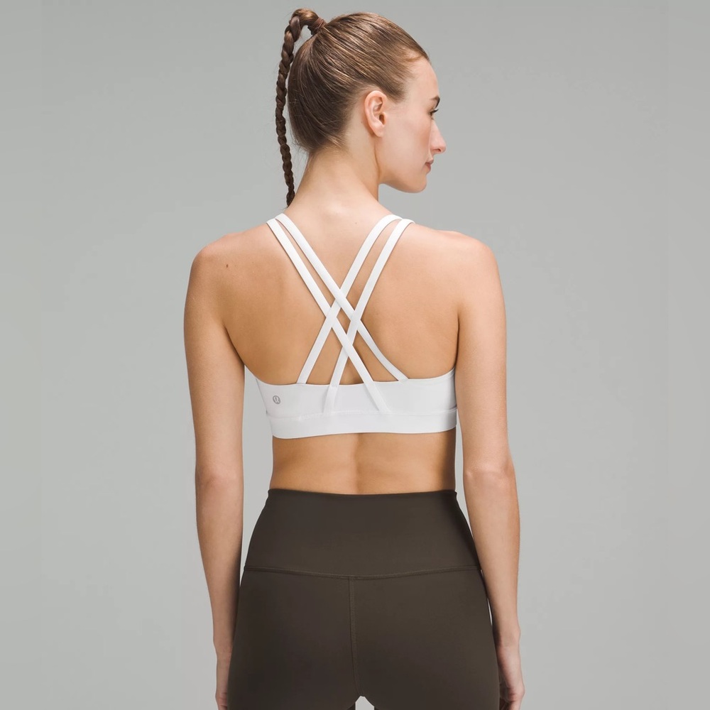 White Lululemon energy bra